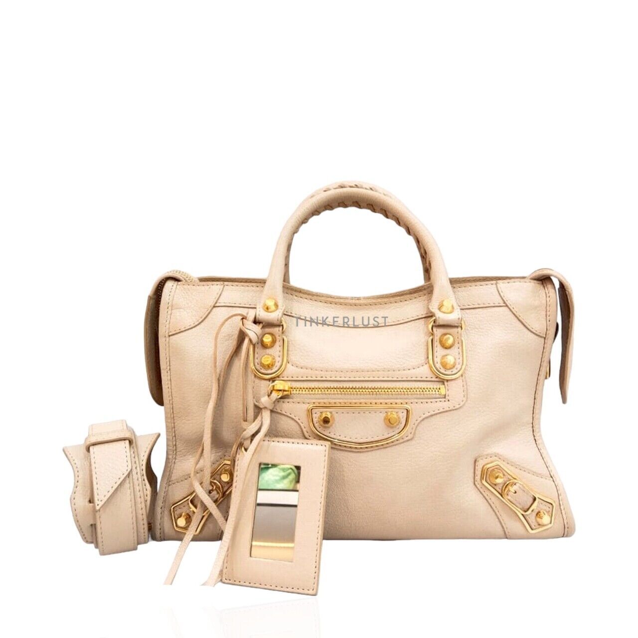 tas satchel Balenciaga Small City Edge Beige GHW 2018 Satchel Tinkerlust